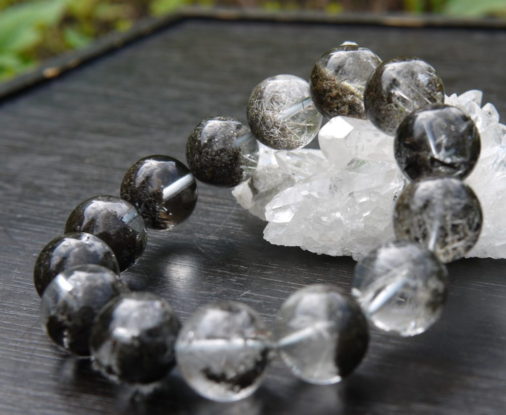 ホワイトルチル・ガーデン水晶ブレスレット 16mm 希少