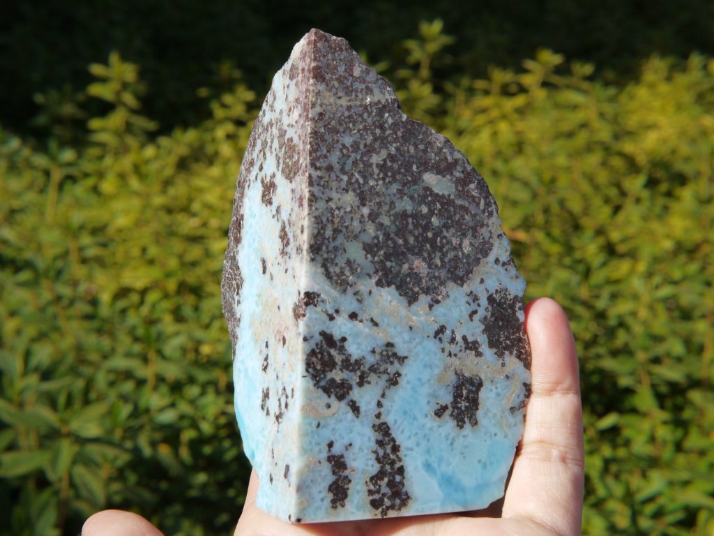 ラリマーの原石磨き　ドミニカ共和国産　370g