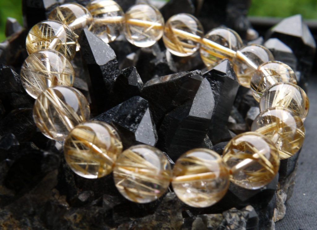 ルチルクオーツブレスレット　13mm　極上