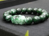 翡翠ヒキュウブレスレット　極上12mm　ミャンマー産　内径16cm